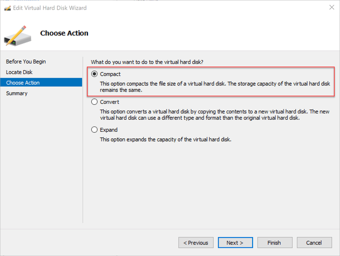 VHD Disk Settings Compact