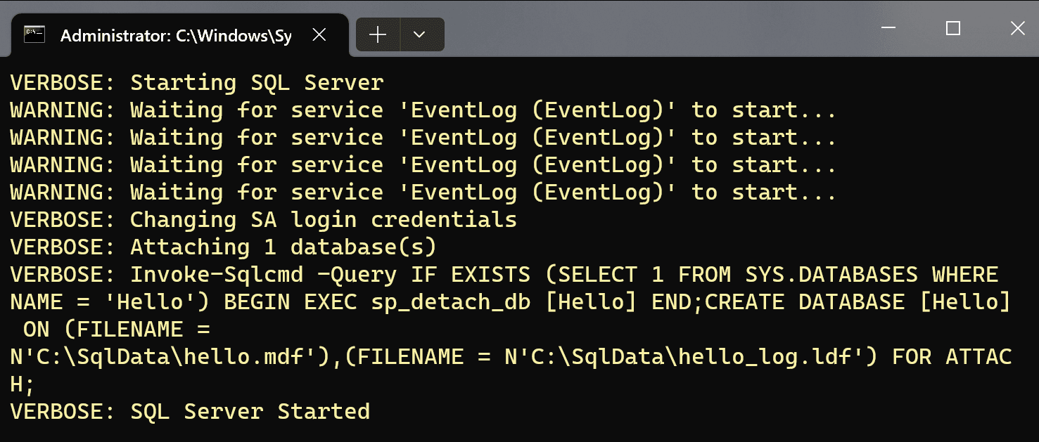 How to Run MSSQL Server in Windows Container